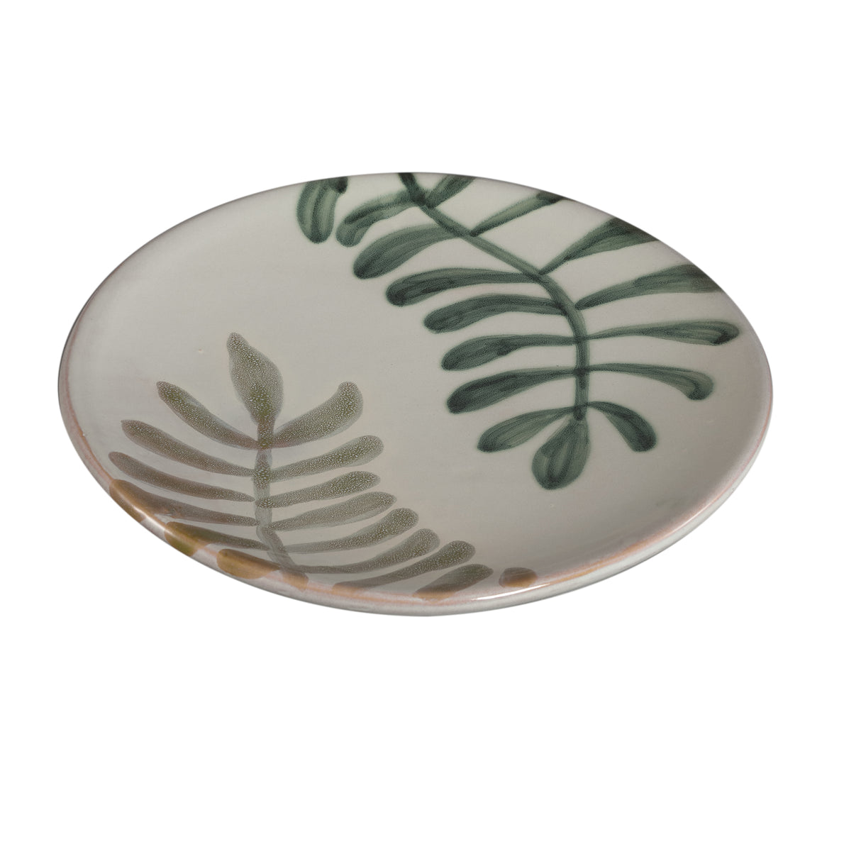 Tray – White Surface, Leaf Pattern, Ceramic Material – Vandy | PTMD