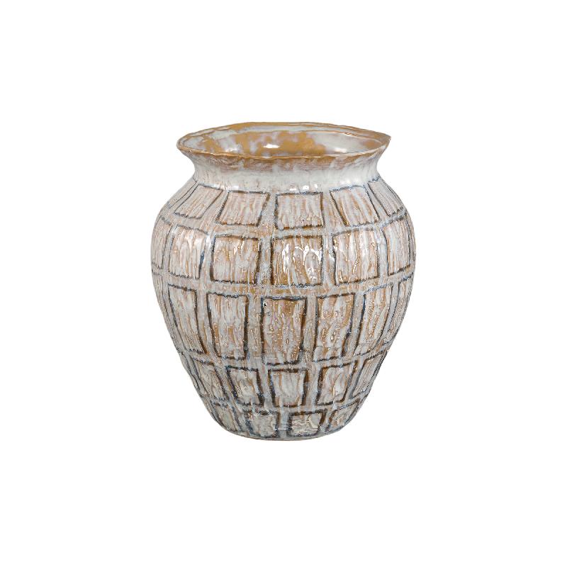 Flower Pot – White Surface, Square Shape, Ceramic Material, S – Emylee | PTMD