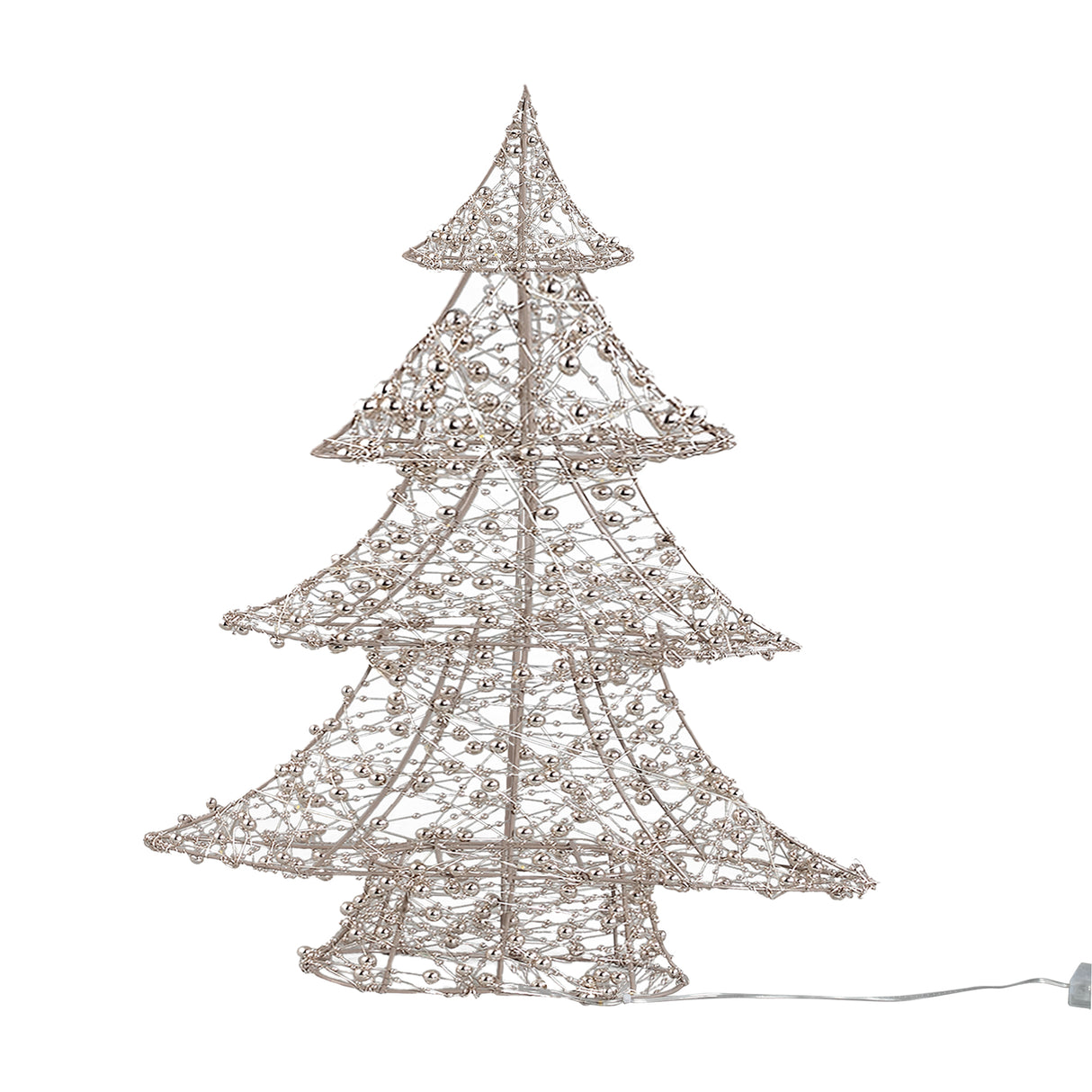 LED-Weihnachtsbaum – Goldfarben, Perlendekor, Größe L - Misk | PTMD