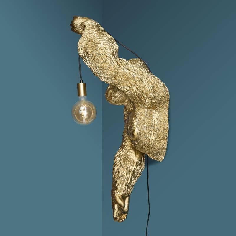 Wandleuchte – Skulpturales Design, Markantes Tiermotiv, Polyresin-Konstruktion, Goldfinish – Jungle Jack | WERNS