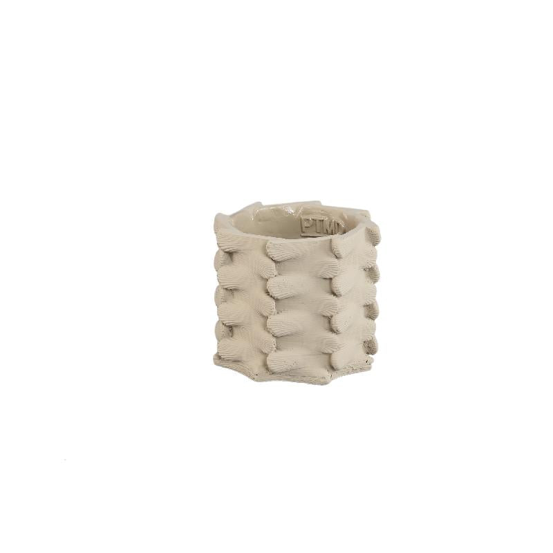 Flower Pot – Beige Color, Three-Dimensional Expansion Design, Cement Material, S – Norma | PTMD
