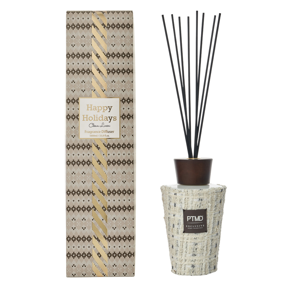 Raumduft-Diffuser – Weißes Glas, Holzstäbchen, 1000 ml | PTMD
