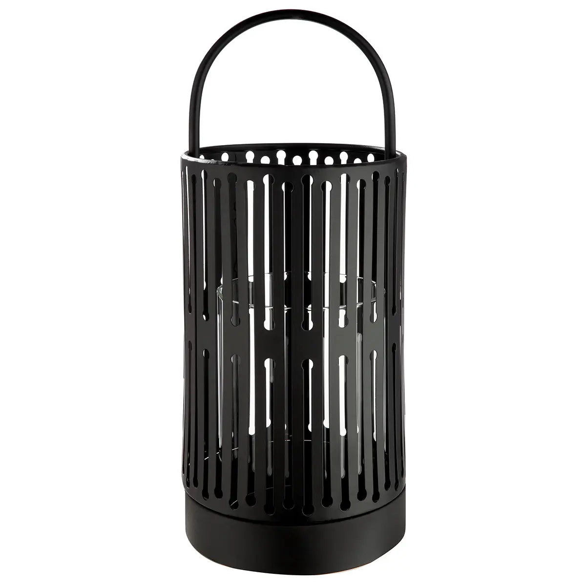 Windlicht – Filigrane Silhouette, Stimmungsvolles Lichtspiel, Schwarze Eleganz, 33 cm - Como | Gilde
