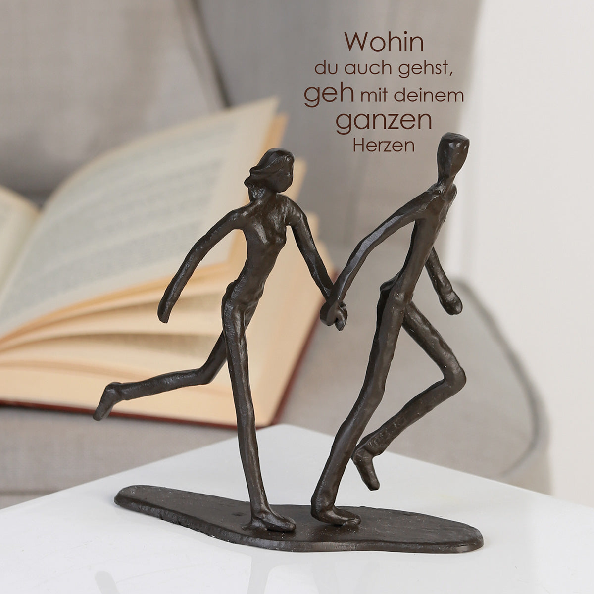 Skulptur – Paarfigur Design, Eisen Material, Laufende Pose - Running | Gilde