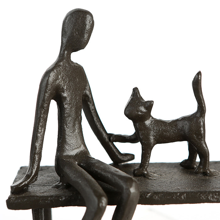 Skulptur – Katzenmotiv Design, Eisen Material, Strukturierte Oberfläche - Zuwendung | Gilde