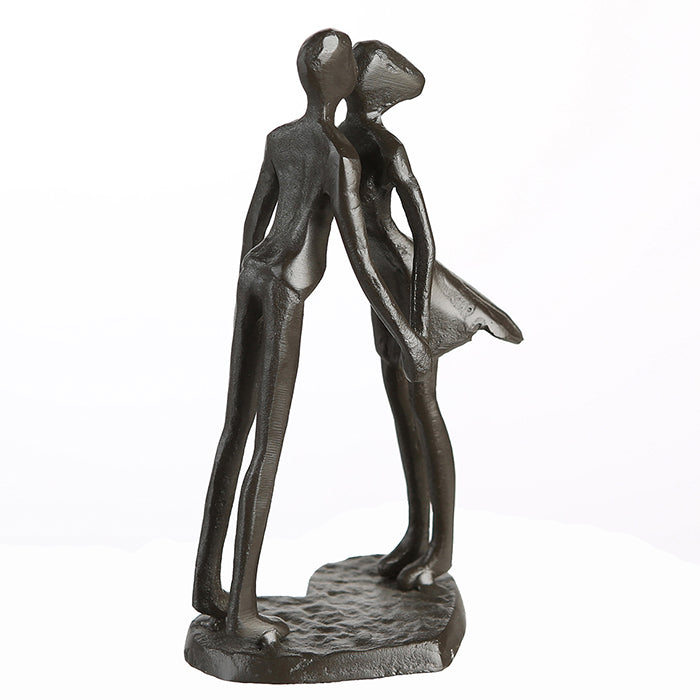 Skulptur – Paarfigur Design, Eisen Material, Strukturierte Oberfläche - Heartbeat | Gilde