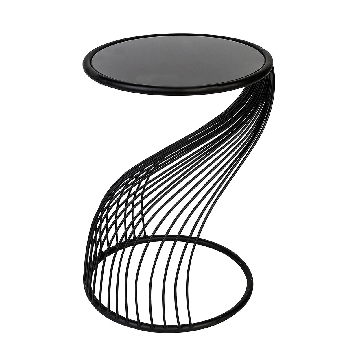 Beistelltisch – Glas Material, Metall Gestell, Runde Form - Ray | Gilde