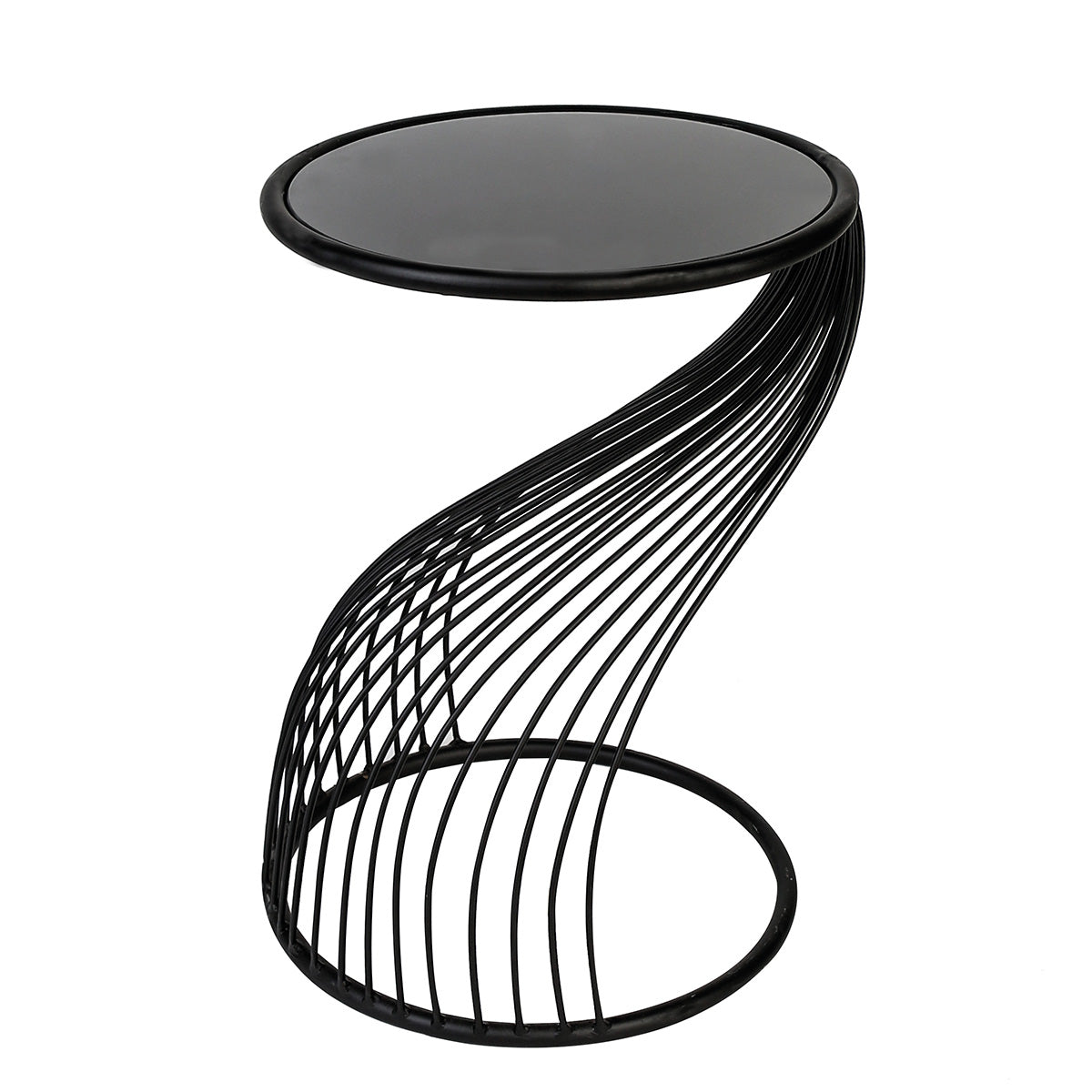 Beistelltisch – Glas Material, Metall Gestell, Runde Form - Ray | Gilde