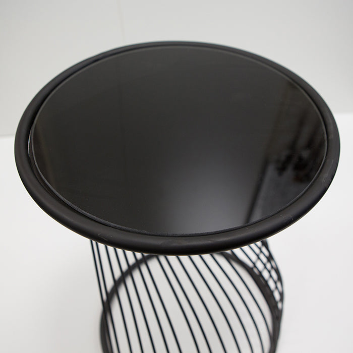 Beistelltisch – Glas Material, Metall Gestell, Runde Form - Ray | Gilde