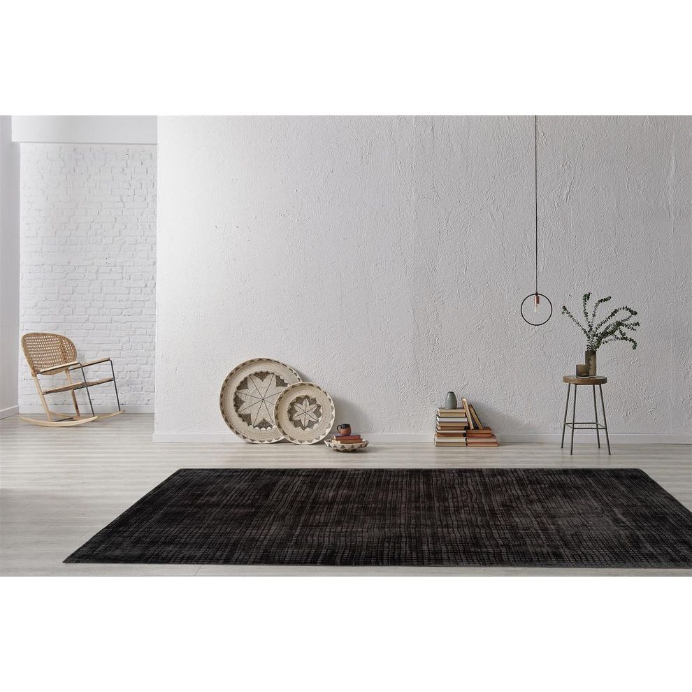 Teppich – Grau Viskose, Weiche Oberfläche, Pflegeleicht Design, 170 cm - Bridget 125 | Kayoom