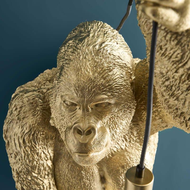 Wandleuchte – Skulpturales Design, Markantes Tiermotiv, Polyresin-Konstruktion, Goldfinish – Jungle Jack | WERNS
