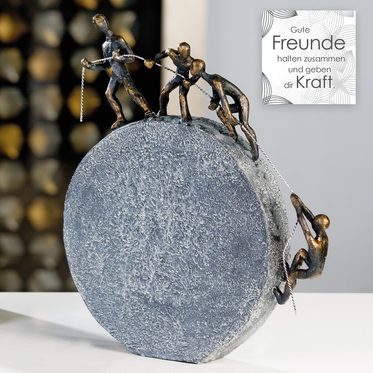 Skulptur – Seilmotiv, Bronzeoptik, Strukturierte Oberfläche - Lifting | Gilde