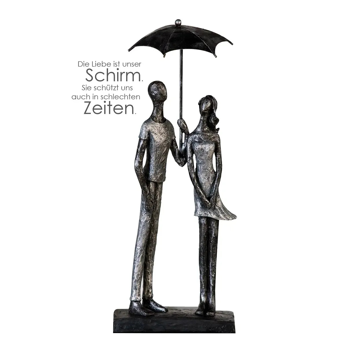 Skulptur – Gefärbtes Kunstharz, Antikes Finish, Regenschirm Motiv, 36 cm - Umbrella | Gilde