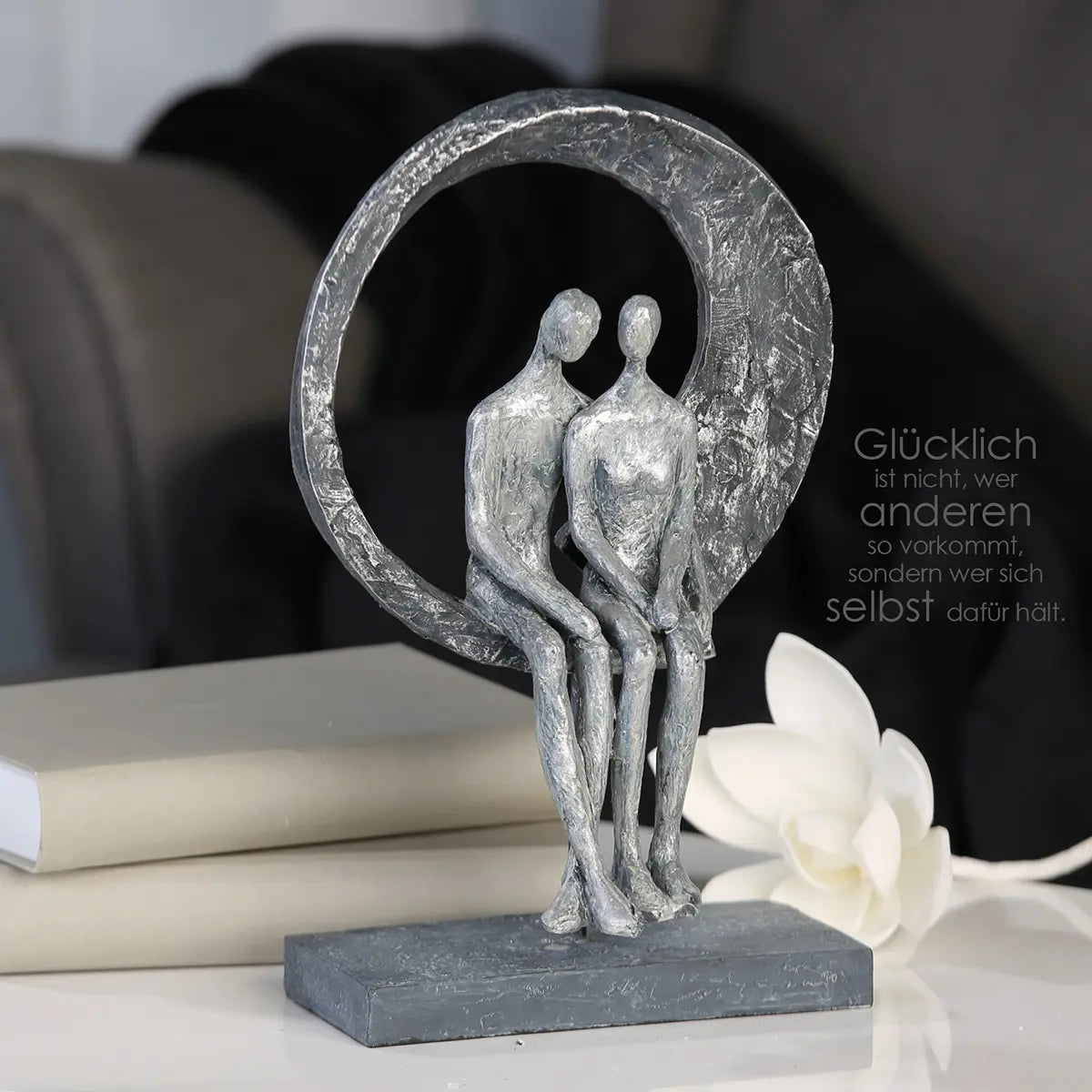 Skulptur – Antikes Finish, Mattes Kunstharz, Paarmotiv, 30 cm - Love Place | Gilde