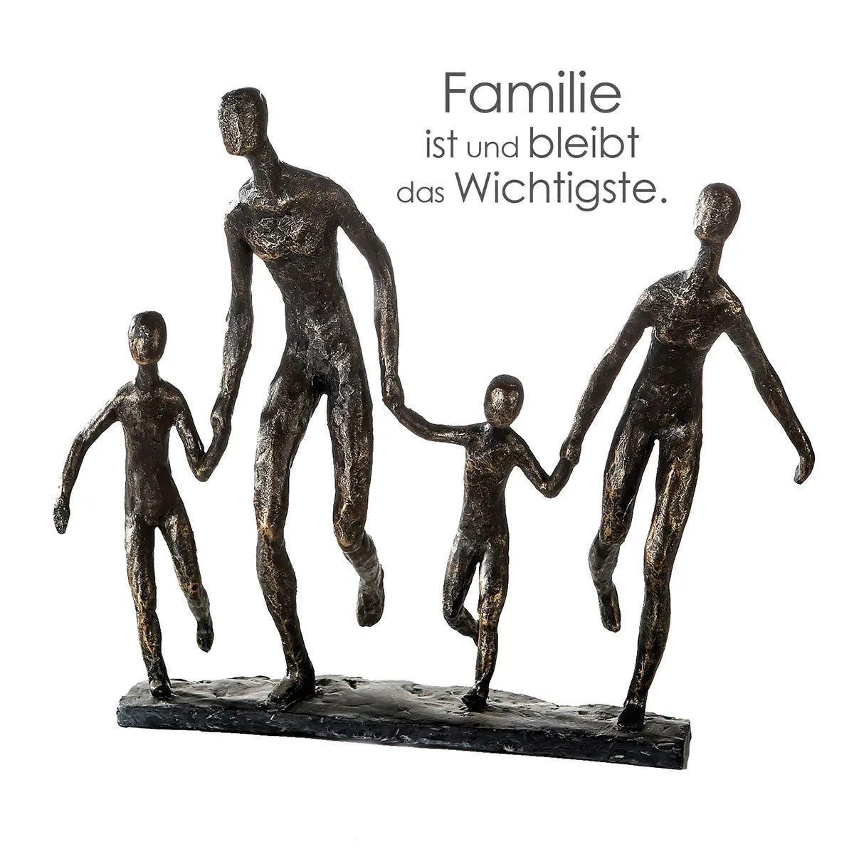 Skulptur – Mattes Kunstharz, Strukturierte Oberfläche, Familienmotiv, 32 cm - Familie | Gilde