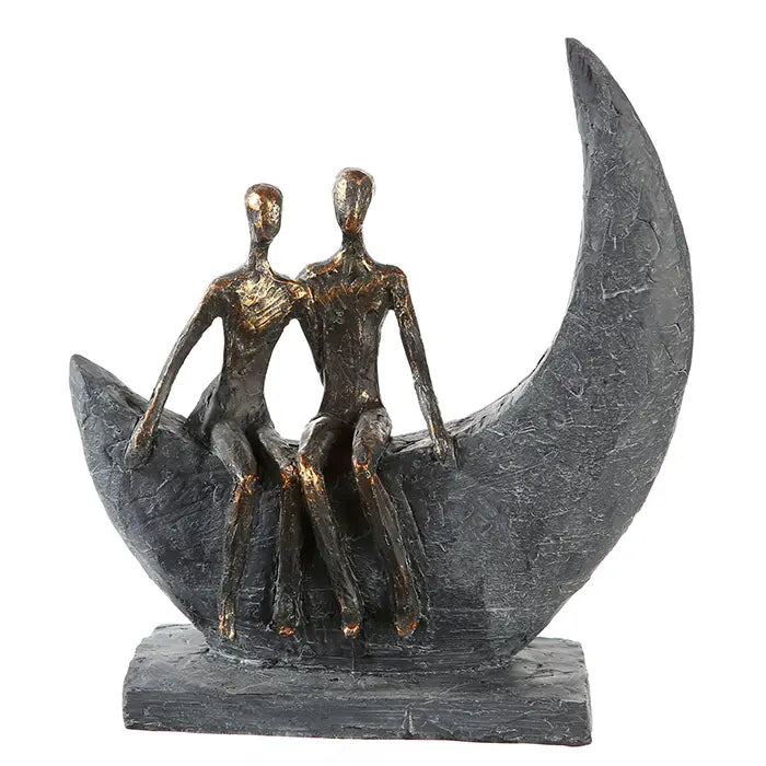 Skulptur – Mattes Kunstharz, Strukturierte Oberfläche, Paarmotiv, 23 cm - Moon | Gilde