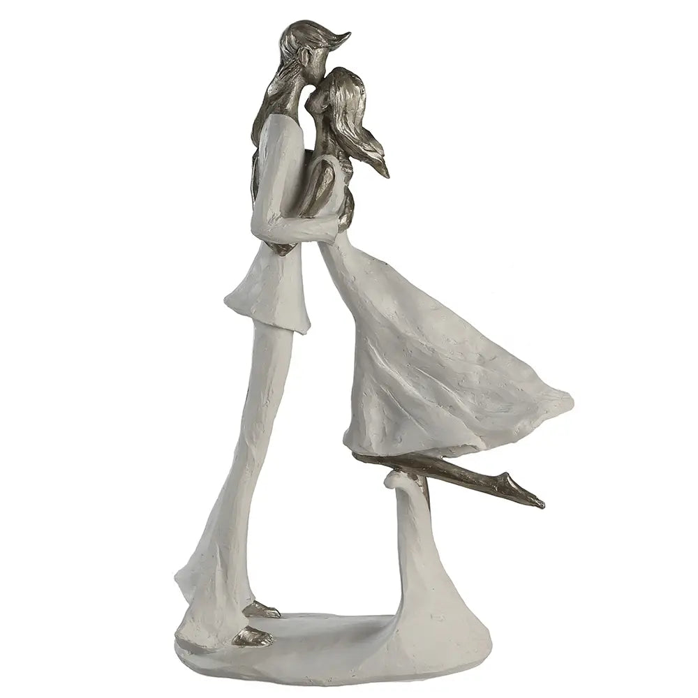 Skulptur – Mattes Kunstharz, Strukturierte Oberfläche, Paarmotiv, 32 cm - Hold me | Gilde