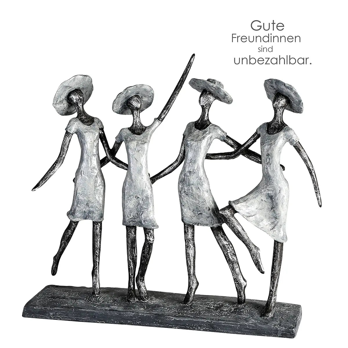 Skulptur – Mattes Kunstharz, Antikes Finish, Frauen Motiv, 34 cm - 4 Ladys | Gilde