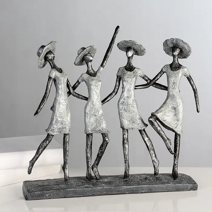 Skulptur – Mattes Kunstharz, Antikes Finish, Frauen Motiv, 34 cm - 4 Ladys | Gilde