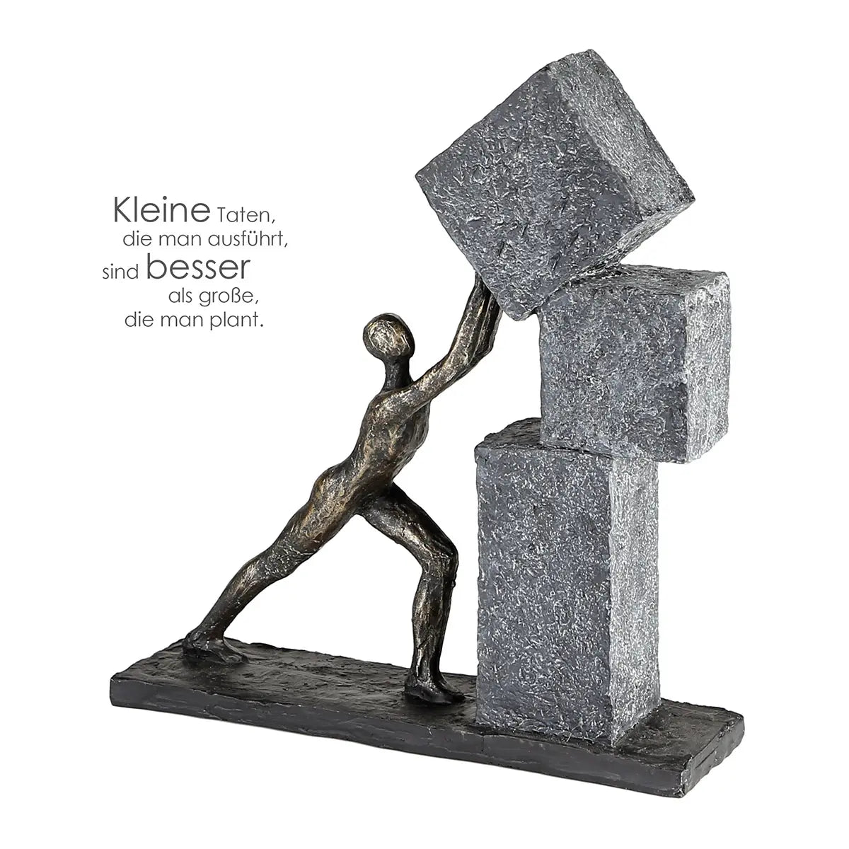 Skulptur – Strukturiertes Kunstharz, Bronze Grau, Mann Motiv, 30.5 cm - Stacking | Gilde