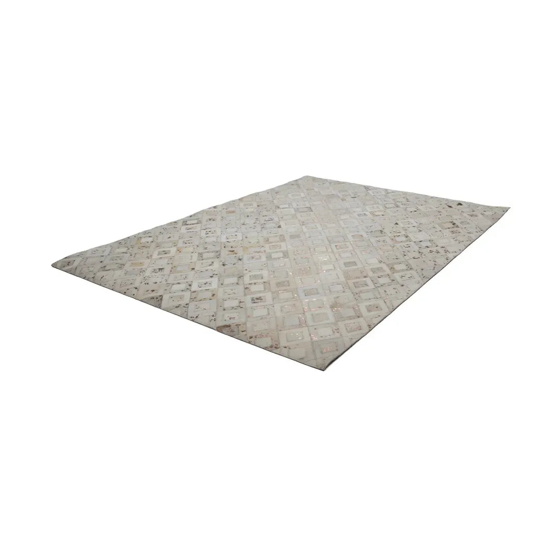 Handmade leather rug with metallic accents and fascinating structure – Spark 110 | Kayoom