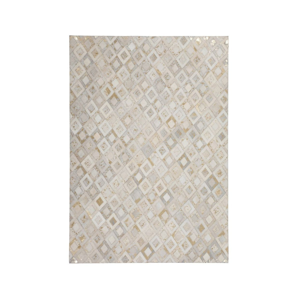 Handmade leather rug with metallic accents and refined texture – Spark 110 | Kayoom