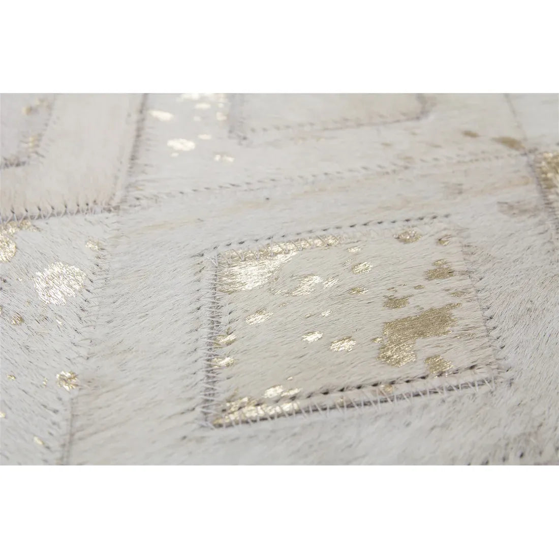 Handmade leather rug with metallic accents and refined texture – Spark 110 | Kayoom