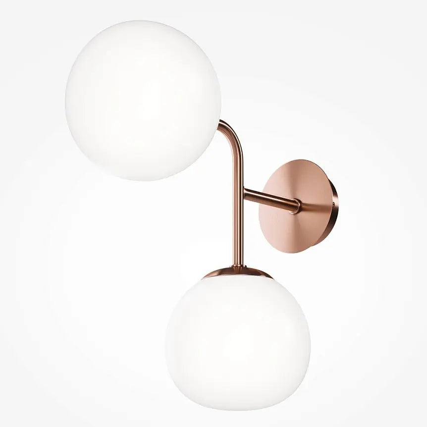 Wall Sconce with Gold Finish and White Glass Globes – Erich | Maytoni