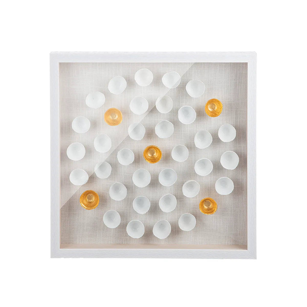 Wandbild – Glas Oberfläche, Goldfarbene Akzente, Geometrisches Design - Golden Glow | Gilde