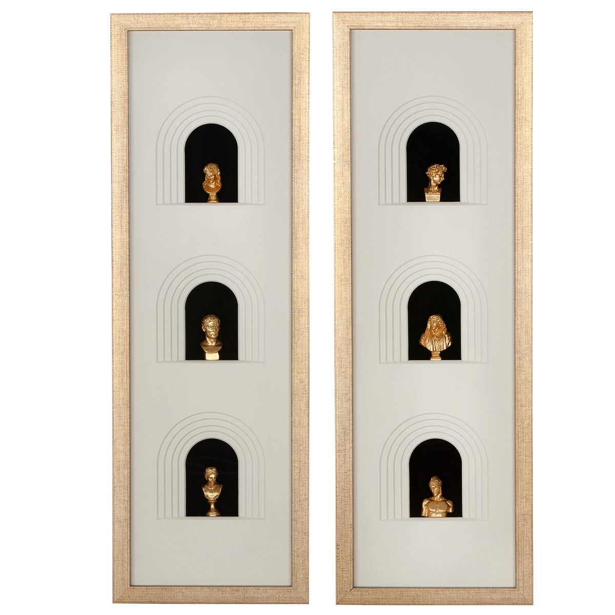 Wandbild – MDF-Oberfläche, Goldfarbene Akzente, Büstenmotiv – Ionic | Gilde