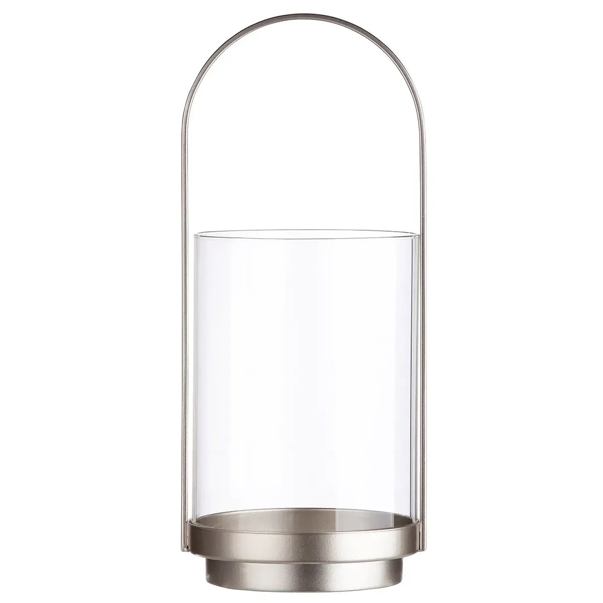 Windlicht – Champagnerfarbenes Glas, Klares Glas, Metallrahmen, 36 cm - Lantern | Gilde