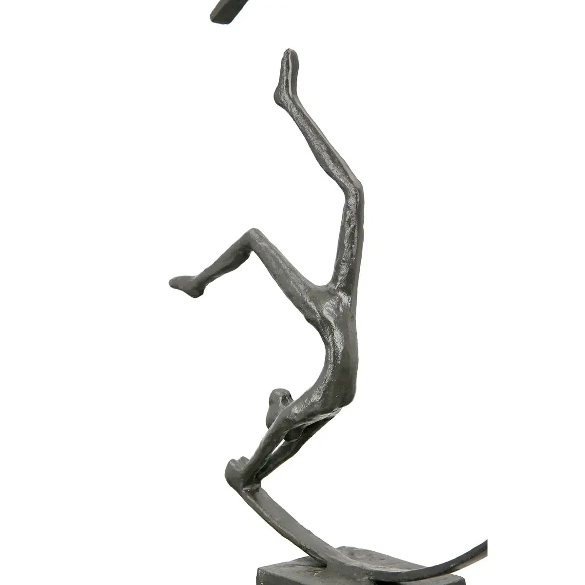 Skulptur – Eisenoptik, Kreisrahmen Design, Blocksockel Basis, 29 cm - Gymnast | Gilde