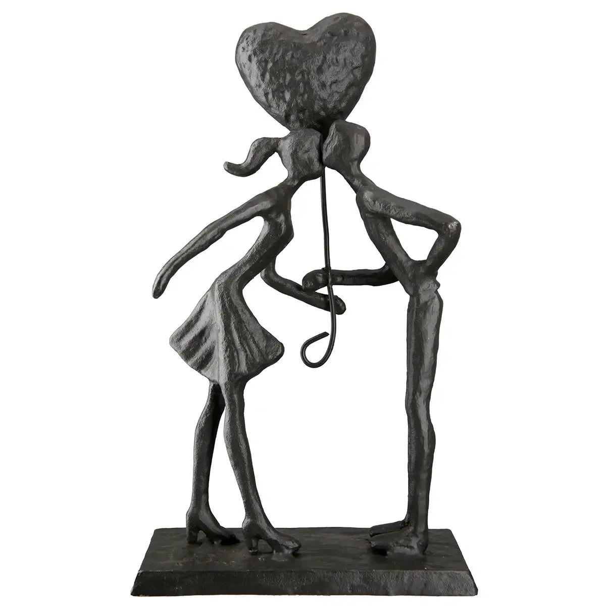 Skulptur – Braunes Eisen, Strukturierte Oberfläche, Romantisches Paarmotiv, 22.5 cm - Liebespaar | Gilde