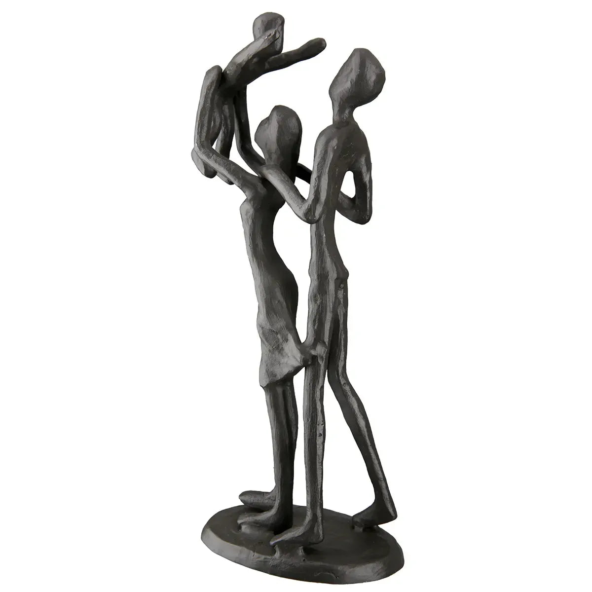 Skulptur – Braunes Eisen, Strukturierte Oberfläche, Familienmotiv, 20 cm - Familienglück | Gilde
