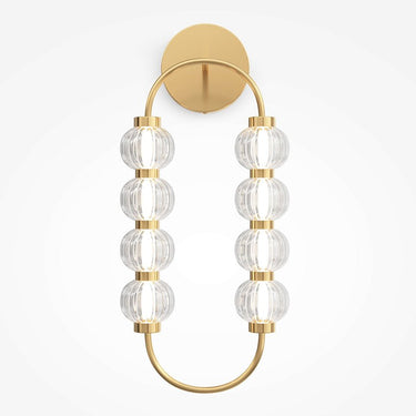 Wandleuchte Gold, gerippte Glaskugeln, LED 3000 K – Amulet - Esszett Luxury | Stilvolles Wohnen mit Charakter