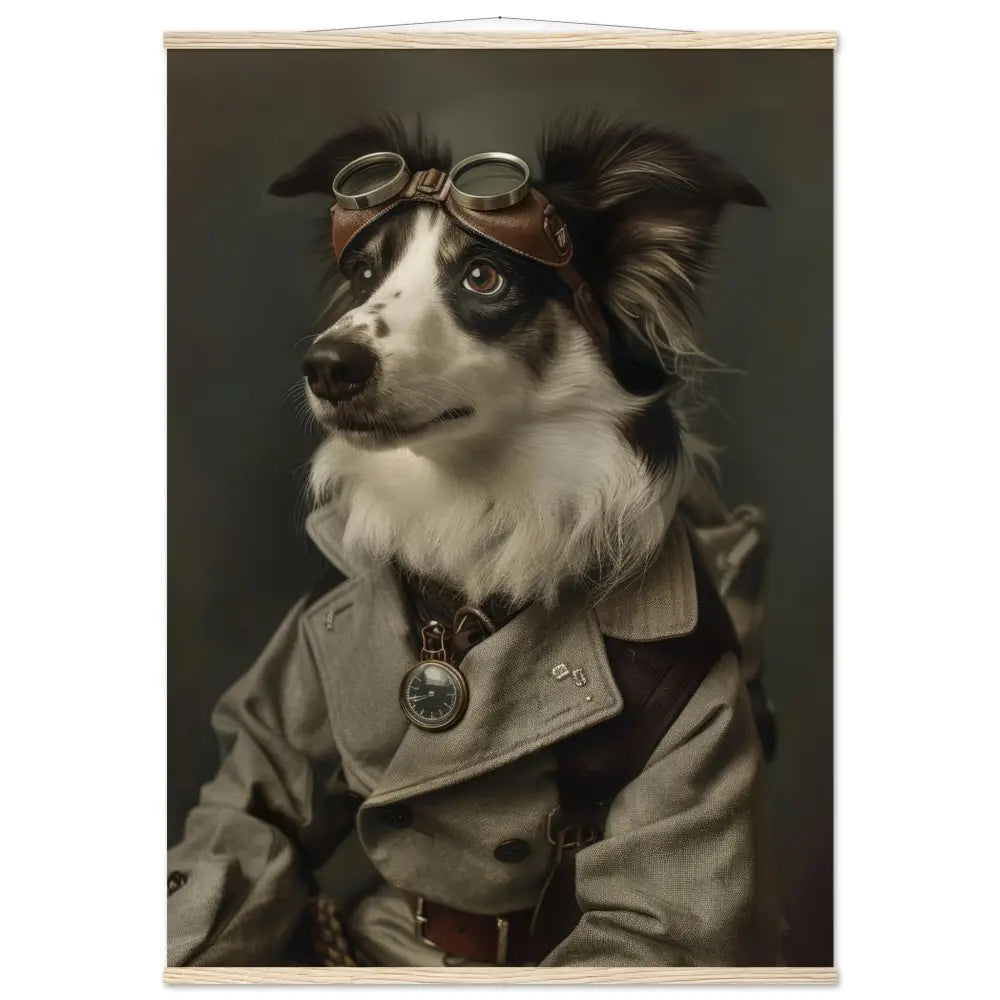 School Poster - Norwegian Lundehund, Steampunk Outfit, Magnetic Wooden Strips | St Tropez Art