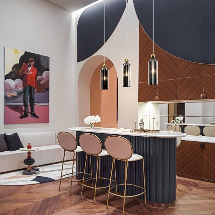Pendelleuchte gebürsteter goldfarbener Metallrahmen mit rauchgrauem geriffeltem Glasschirm, 1×E14 40 W – MOD302PL‑01GR | Maytoni - Esszett Luxury | Stilvolles Wohnen mit Charakter