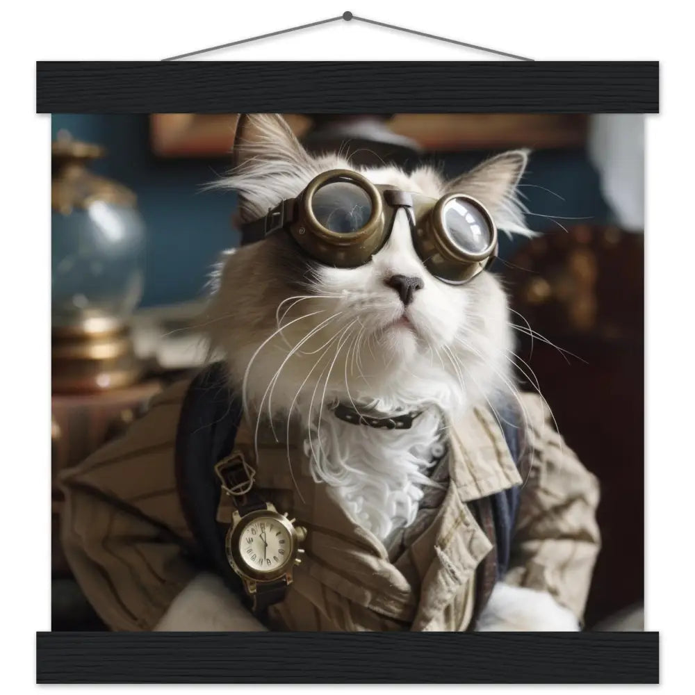 School Poster - Australian Mist Motif, Steampunk Art Style, Magnetic Pine Hanger | St Tropez Art