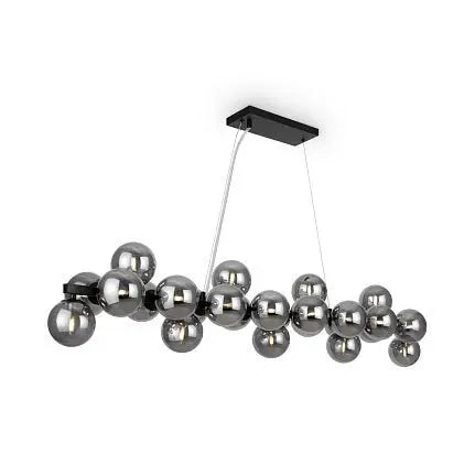 Pendelleuchte – Schwarzes Metall, 25-flammiges Design, Glasschirme - Dallas | Maytoni