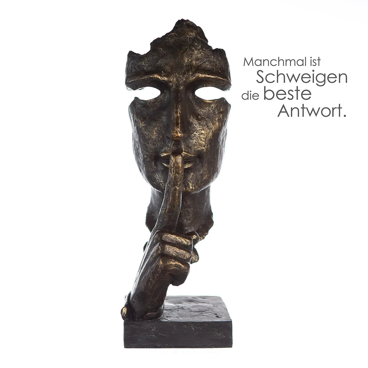 Skulptur – Bronzene Optik, Strukturierte Oberfläche, Stilles Motiv - Silence | Gilde