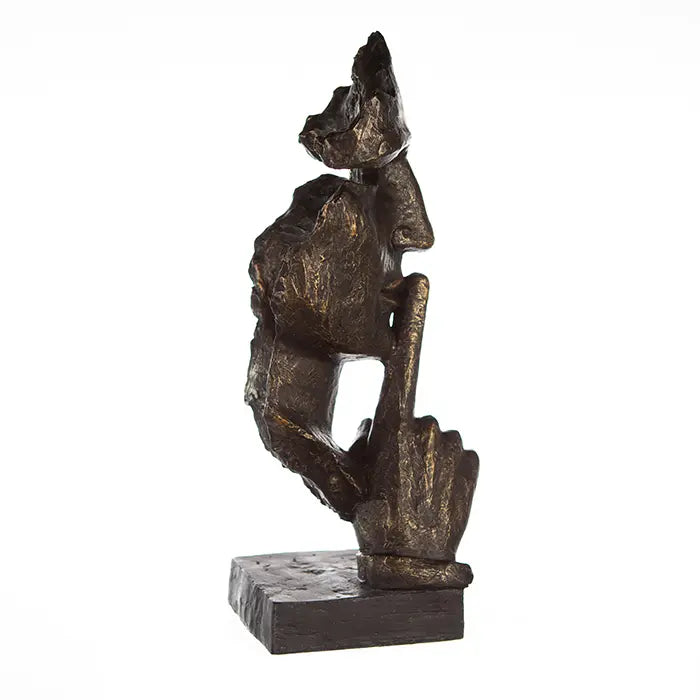 Skulptur – Bronzene Optik, Strukturierte Oberfläche, Stilles Motiv - Silence | Gilde