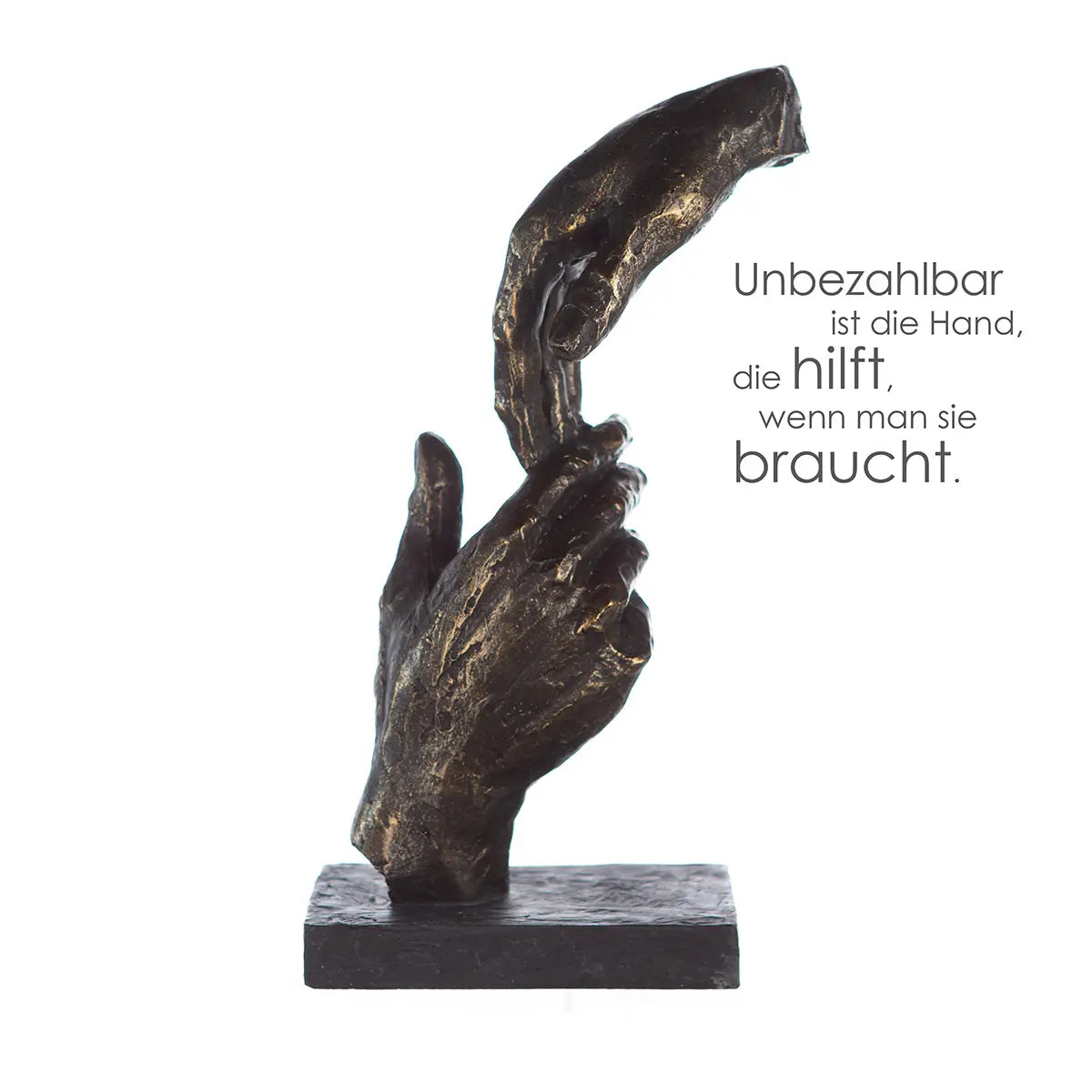 Skulptur – Bronzene Optik, Strukturierte Oberfläche, Symbolische Hände - Two Hands | Gilde