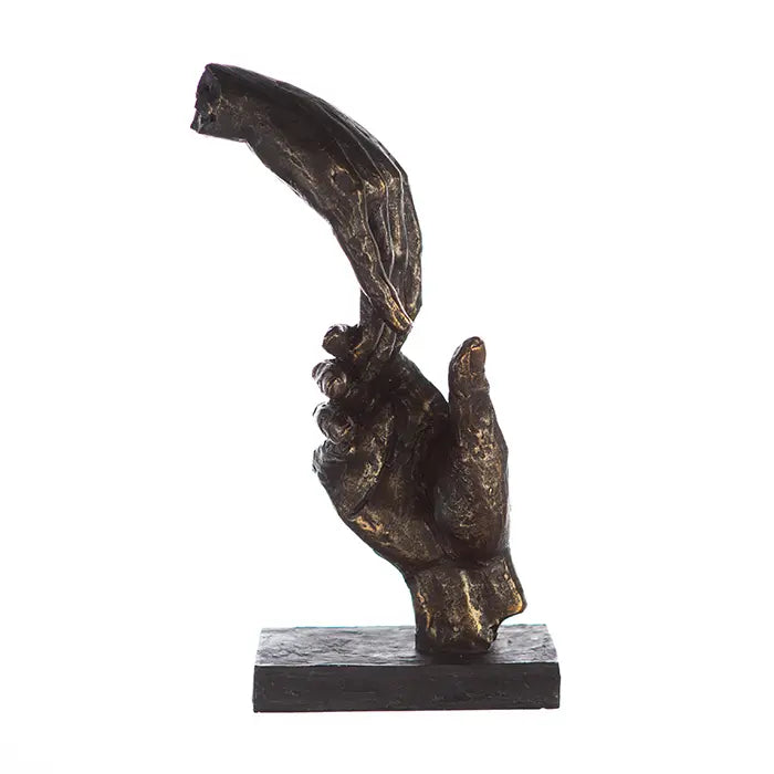 Skulptur – Bronzene Optik, Strukturierte Oberfläche, Symbolische Hände - Two Hands | Gilde