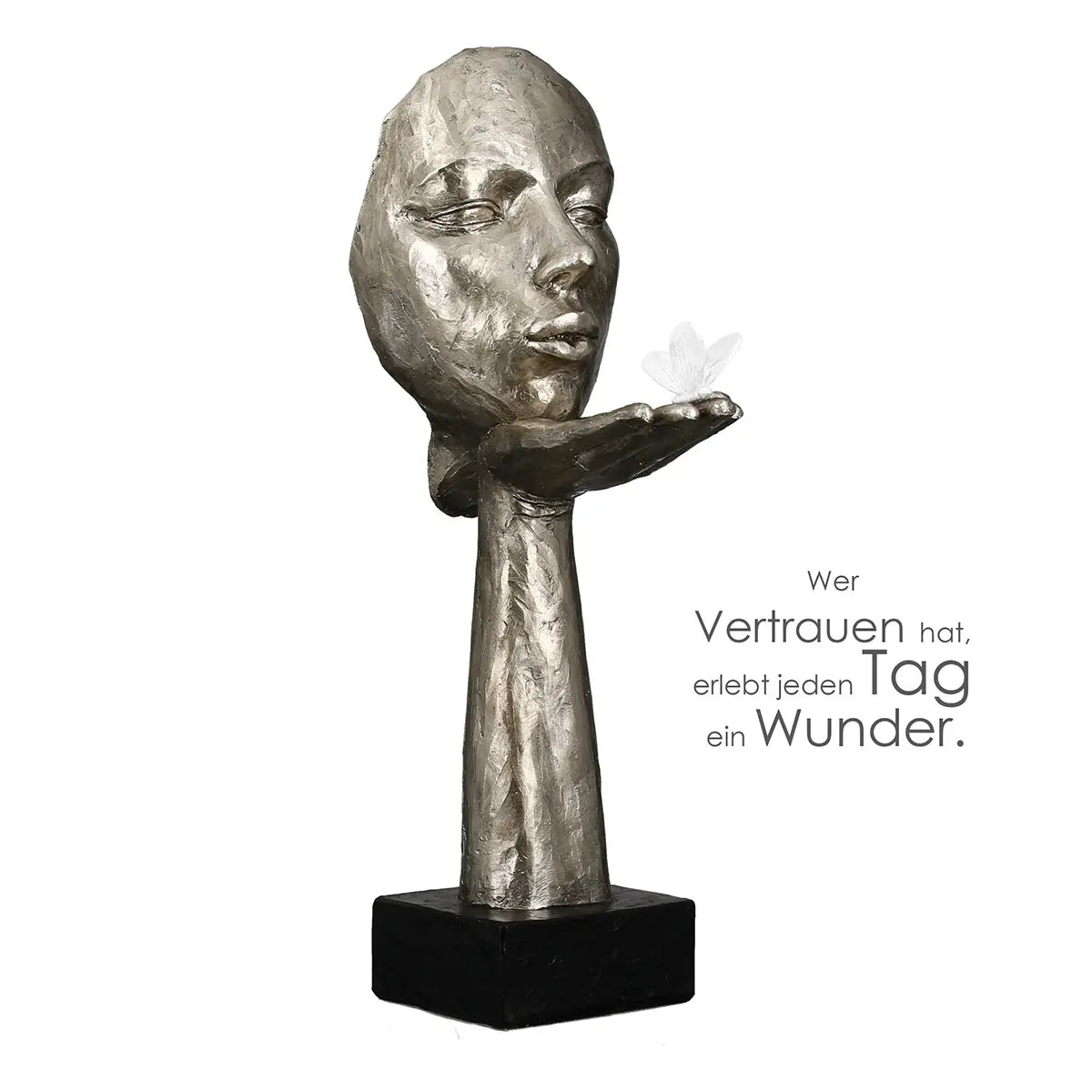 Skulptur – Antike Oberfläche, Silberne Optik, Ausdrucksstarkes Gesicht - Desire | Gilde