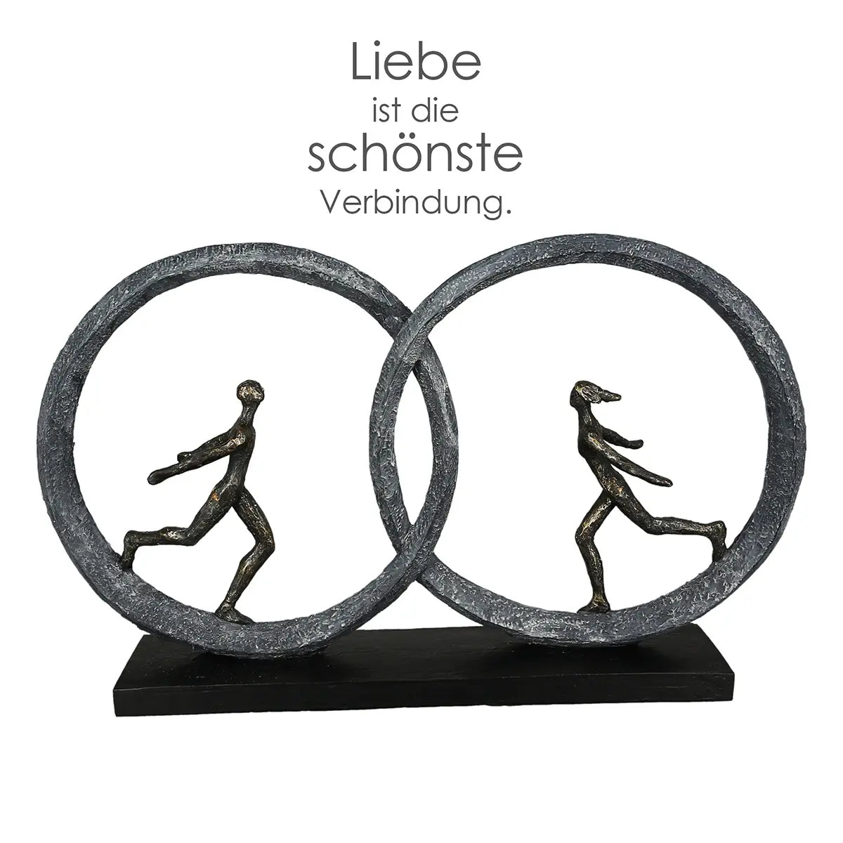 Skulptur – Bronzene Optik, Strukturiertes Material, Romantisches Motiv - So in Love | Gilde