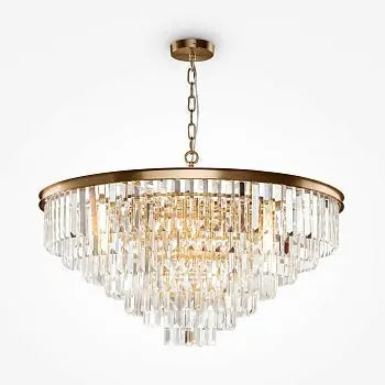 Pendant lamp with brass frame and crystal pendants in a luxurious design – Revero | Maytoni