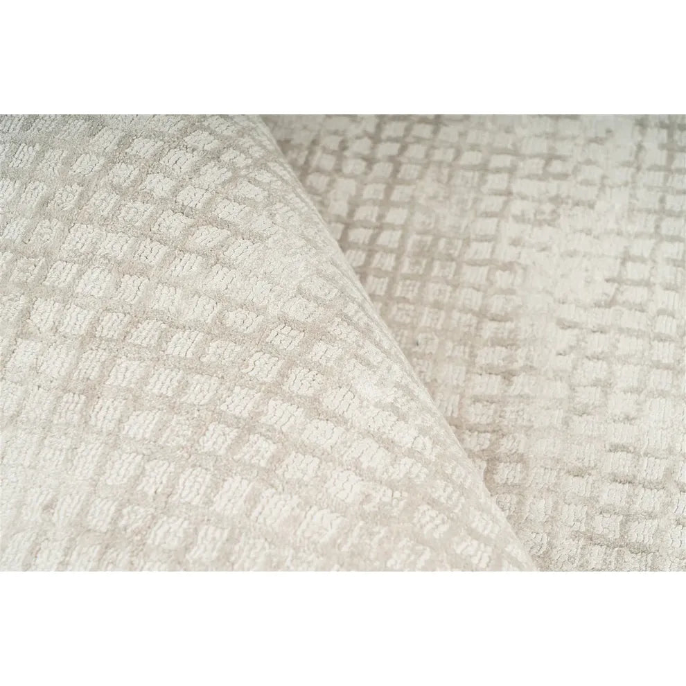Teppich – Creme Viskose, Weiche Oberfläche, Pflegeleicht Design, 150 cm - Bridget 125 | Kayoom