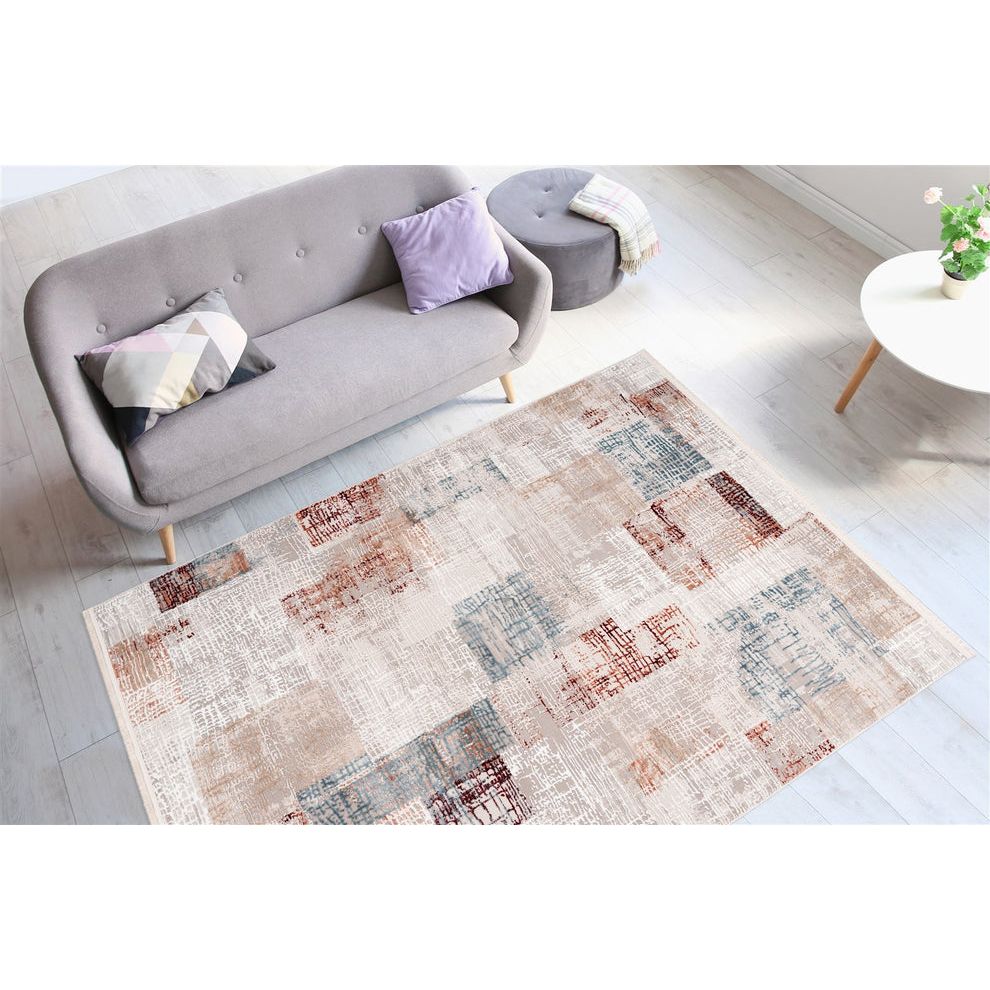 Teppich – Distressed Optik, Vintage Design, Grau Silber, 80 x 150 cm - Acropolis 425 | Kayoom