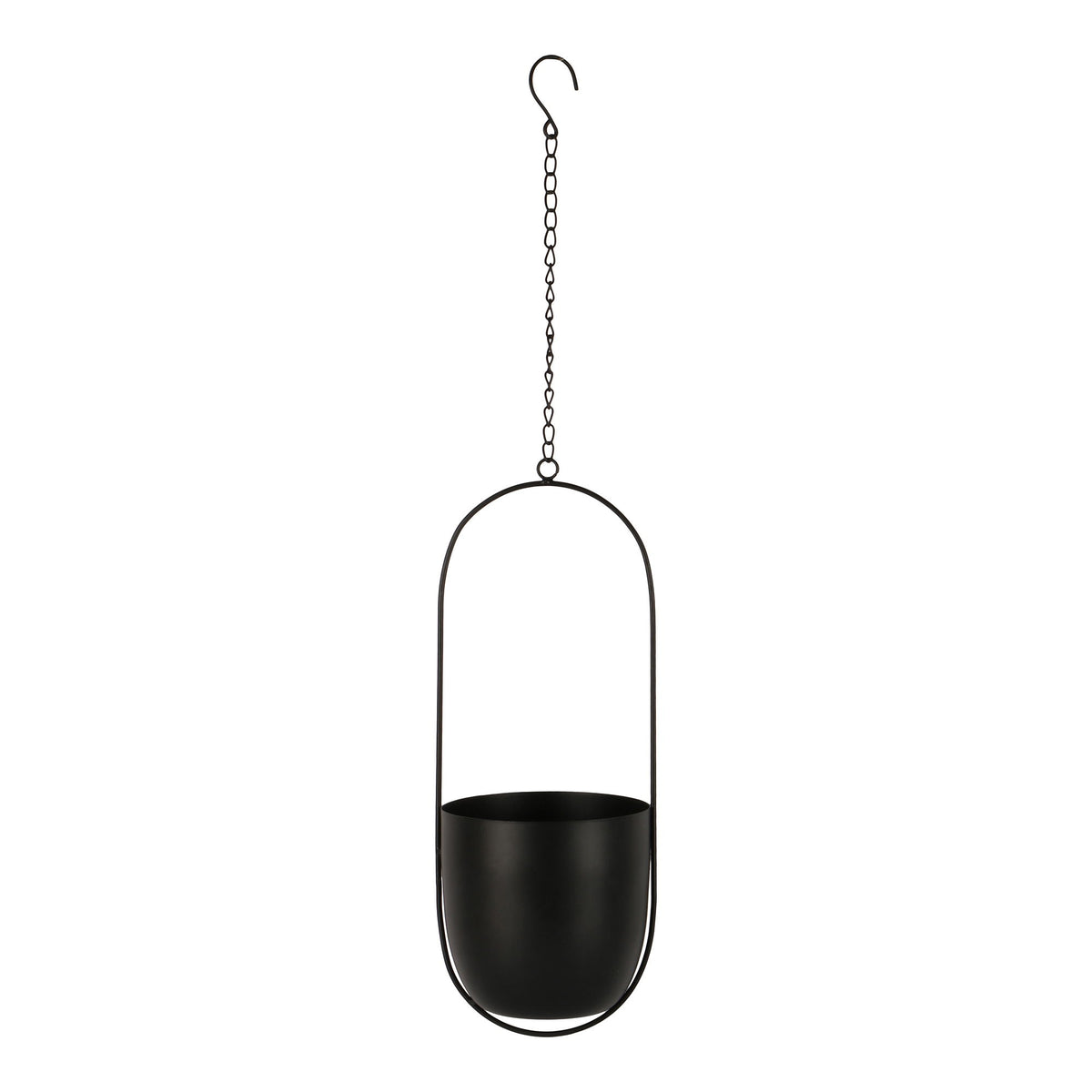 Hanging Flower Pot - Metal Design, Black Finish, Modern Shape - Celle | House Nordic