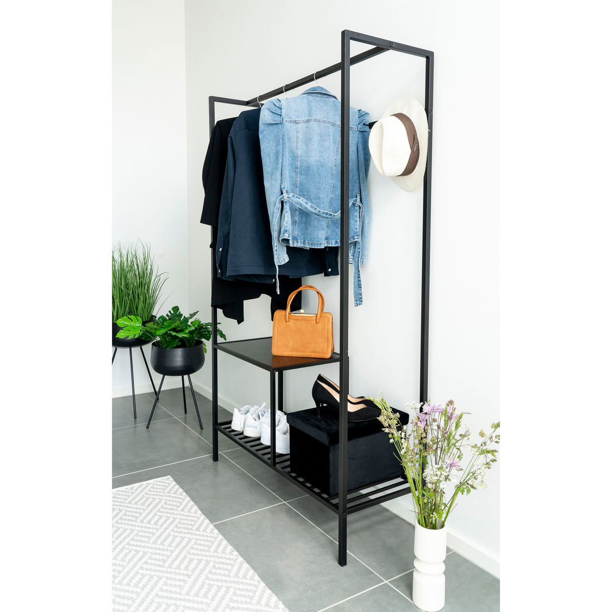 Blumentopf – Schwarzer Stahl, Zweier-Set, Höhenkombination - Ardola | House Nordic